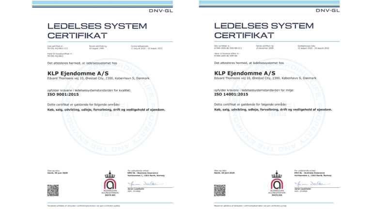 KLPs ISO certifikater.png